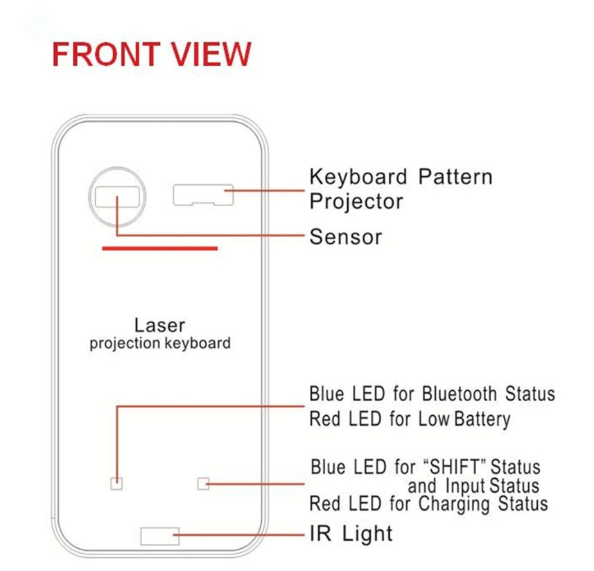 Leing Laser Keyboard Bluetooth Wireless Projector
