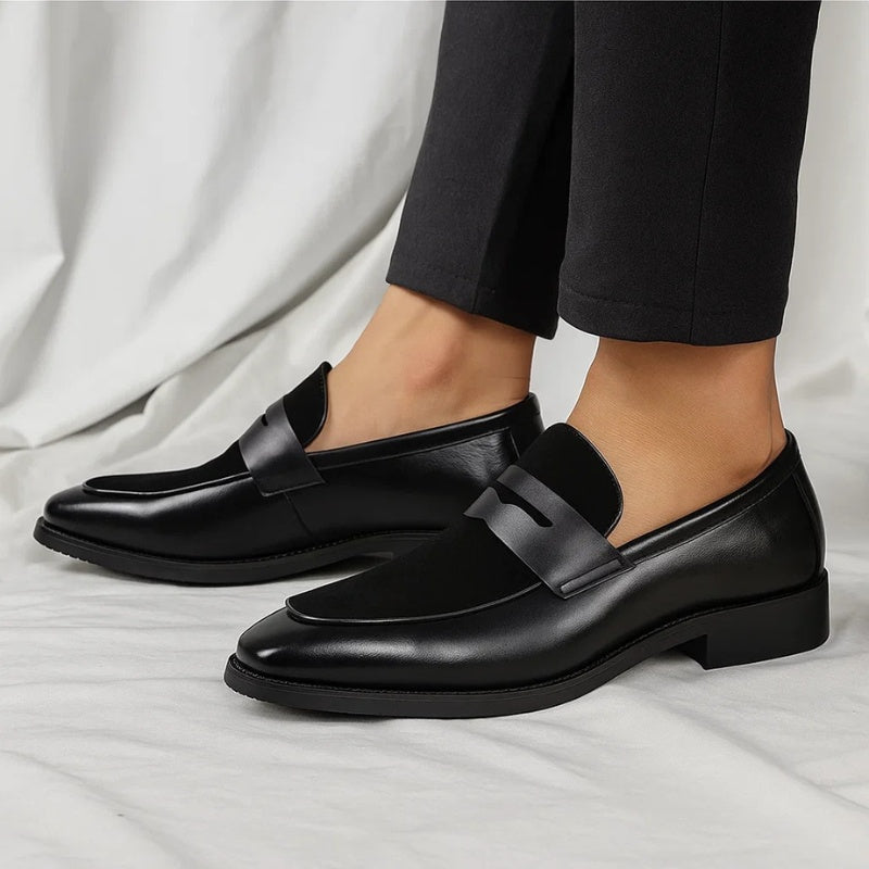 Afonso | Mocassins de Couro e Camurça Homem Penny Loafer