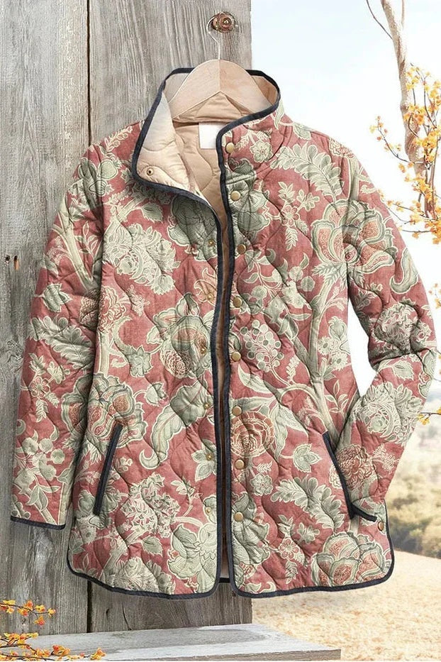 Dulce | Casaco Acolchoado Estampado Patchwork Floral Mulher Entretempos