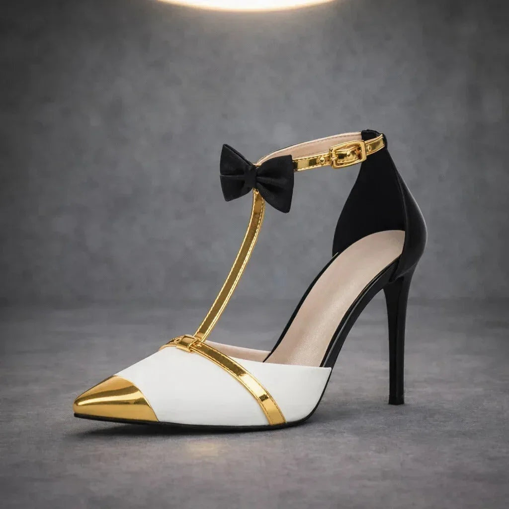 Margarida | Stilettos Mulher Bico Fino Tira no Tornozelo com Laço
