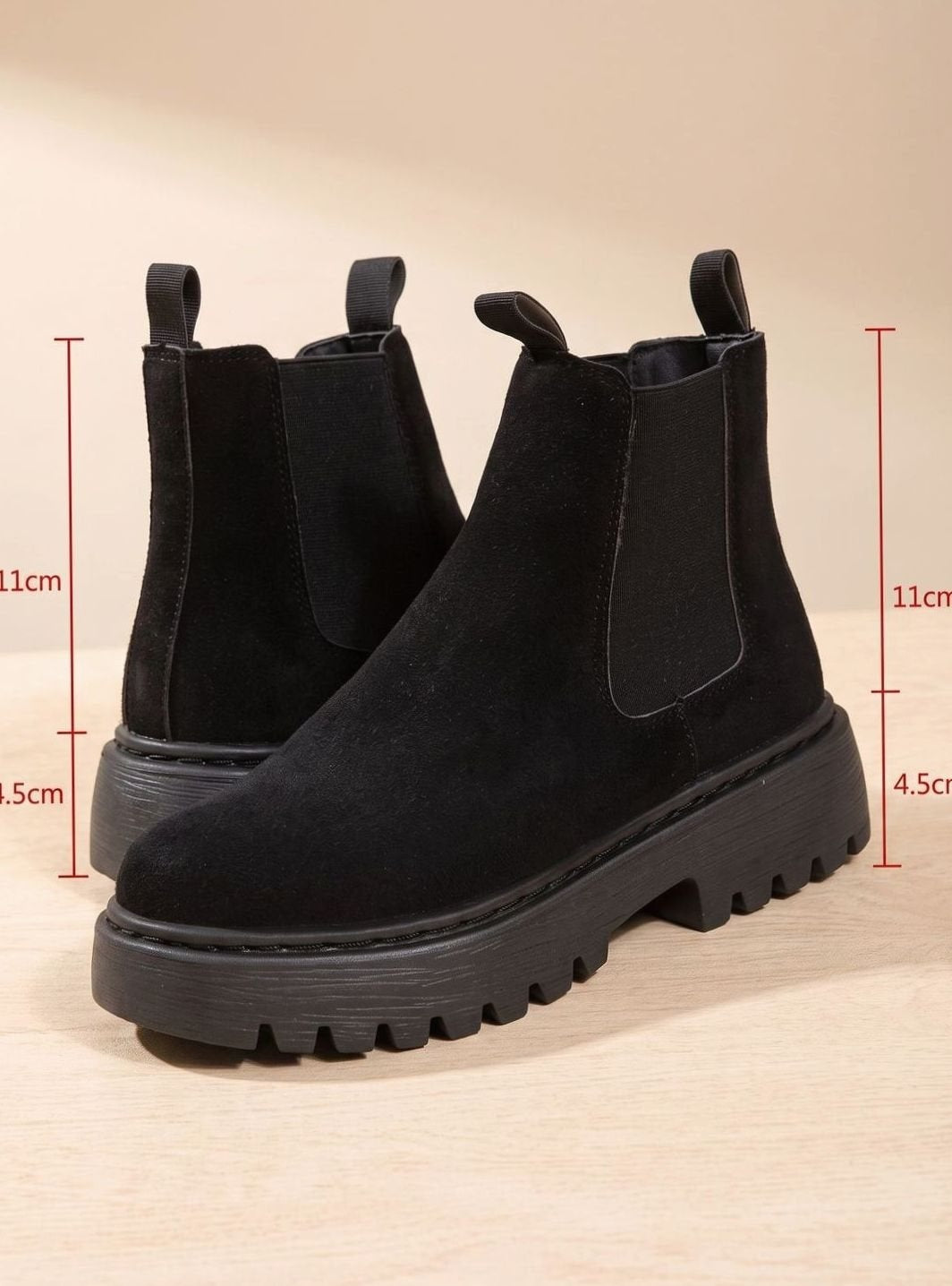Rhea | Women's Faux Suede Platform Chelsea Ankle Boots