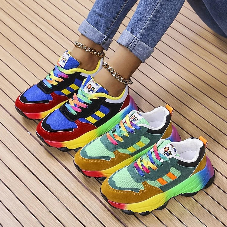 Rita | Sapatilhas Chunky Multicolor Mulher com Atacadores