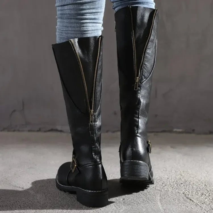 Sandra | Botas Cano Alto de Couro Mulher com Zíper