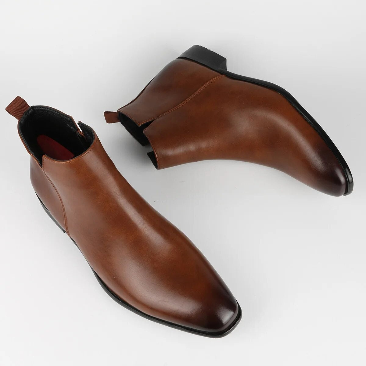 Porter | Men's Pointed Toe Chelsea Boots Faux Leather Side Zip