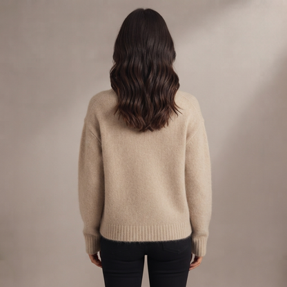 Camisola de Senhora Oversize com Gola Alta