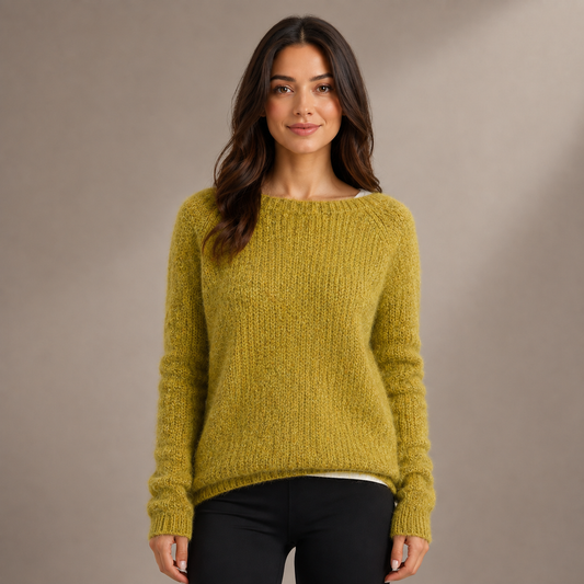 Camisola de Senhora com Corte Relaxado e Mangas Compridas