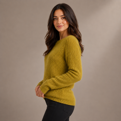 Camisola de Senhora com Corte Relaxado e Mangas Compridas