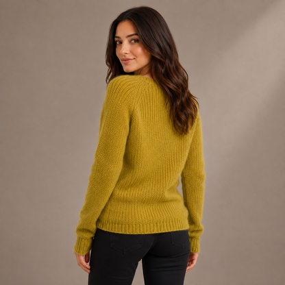 Camisola de Senhora com Corte Relaxado e Mangas Compridas