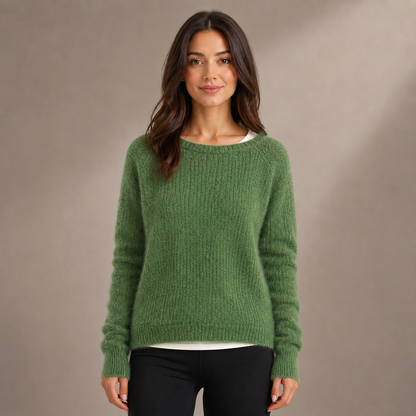 Camisola de Senhora com Corte Relaxado e Mangas Compridas