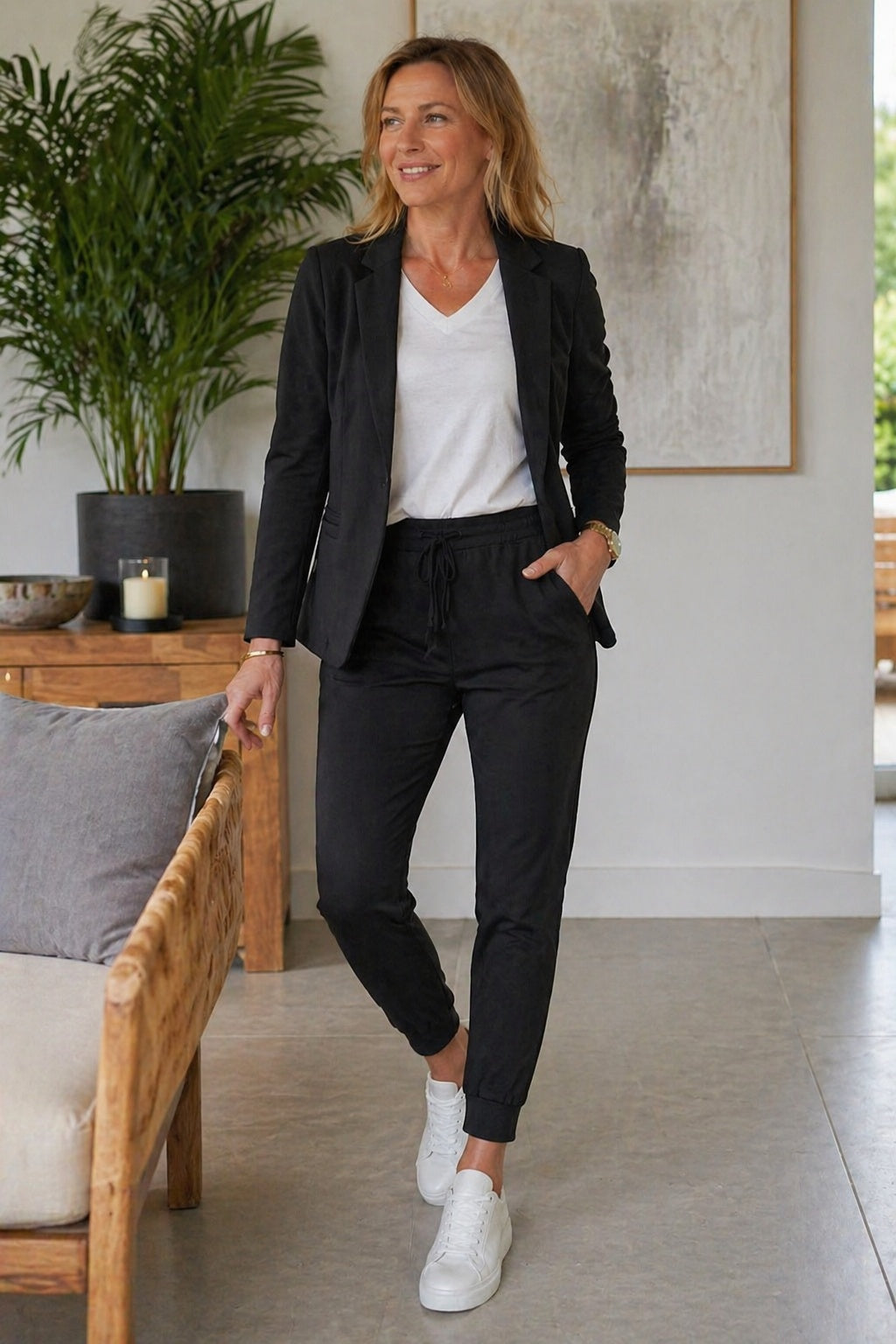 Adriana | Conjunto Blazer e Calças Mulher Cintura Elástica