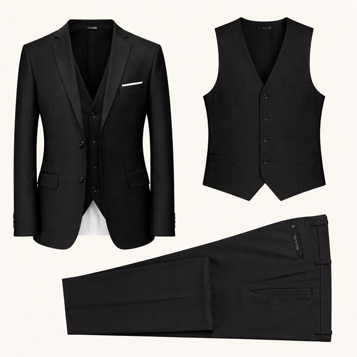 Afonso | Fato Homem 3 Peças Slim Fit Blazer Colete e Calças