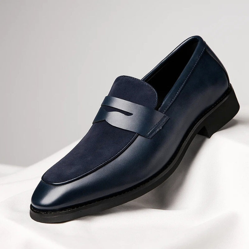 Afonso | Mocassins de Couro e Camurça Homem Penny Loafer