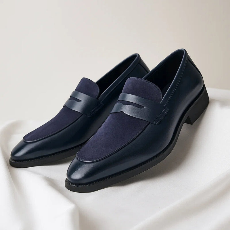 Afonso | Mocassins de Couro e Camurça Homem Penny Loafer