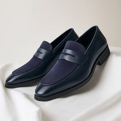 Afonso | Mocassins de Couro e Camurça Homem Penny Loafer
