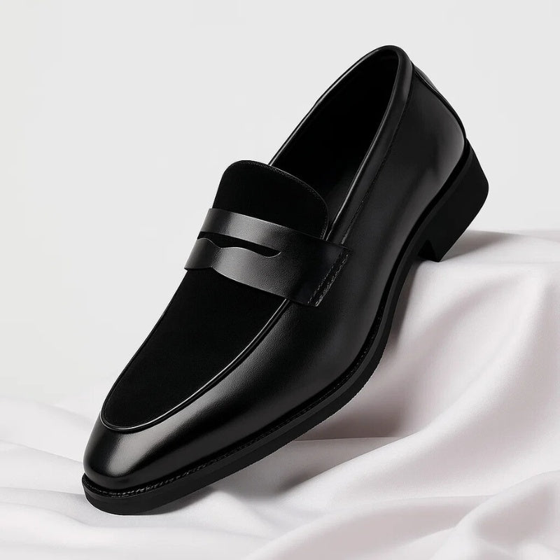 Afonso | Mocassins de Couro e Camurça Homem Penny Loafer