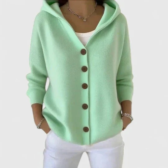 Ana | Cardigan de Malha Mulher com Capuz e Botões