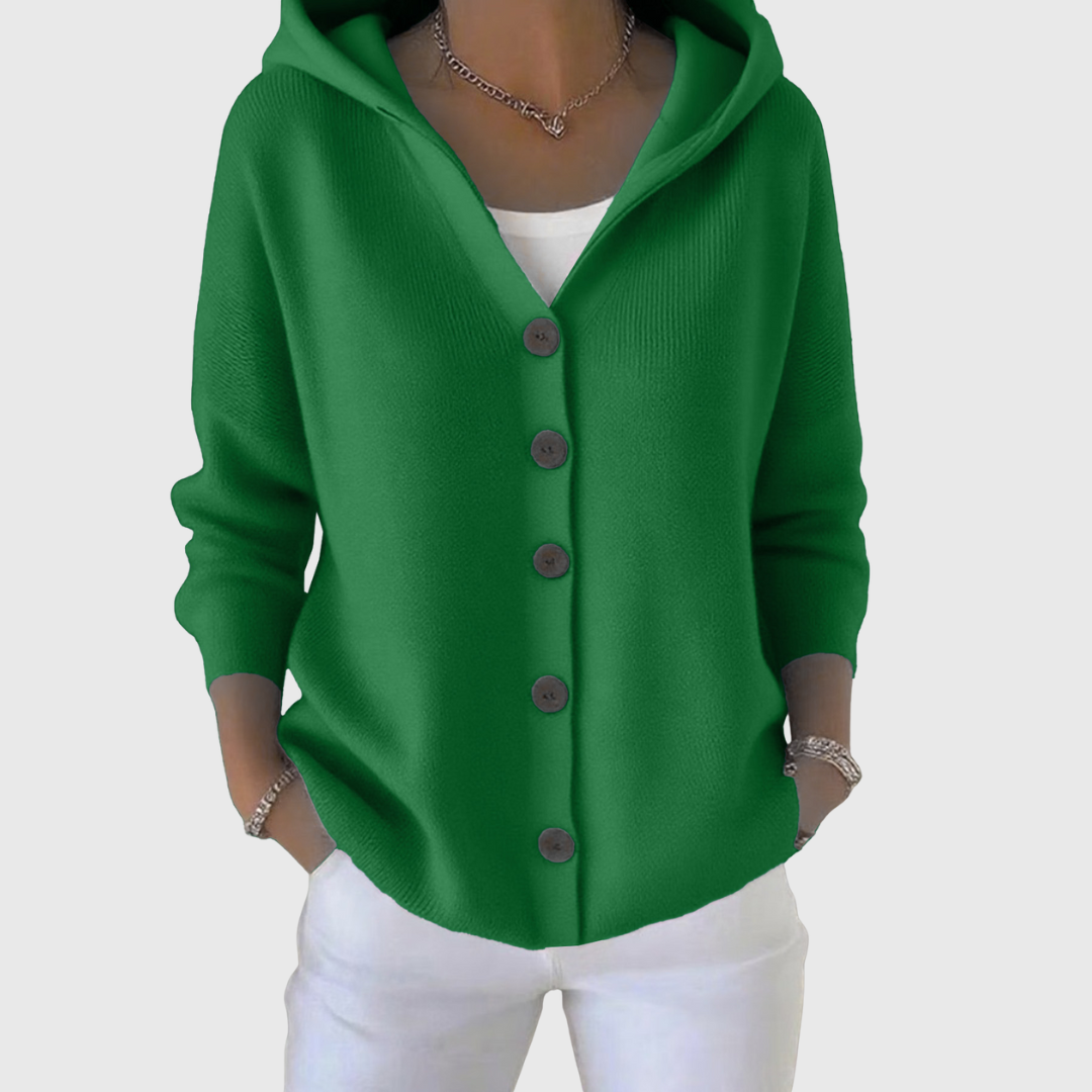 Ana | Cardigan de Malha Mulher com Capuz e Botões