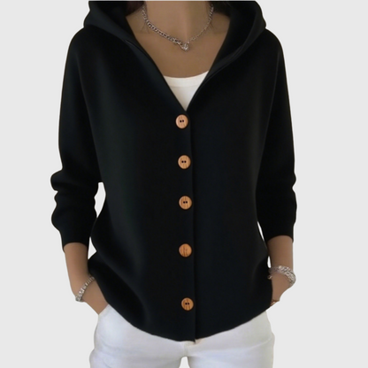 Ana | Cardigan de Malha Mulher com Capuz e Botões