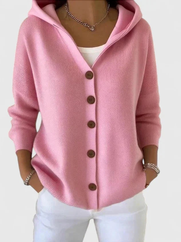 Ana | Cardigan de Malha Mulher com Capuz e Botões