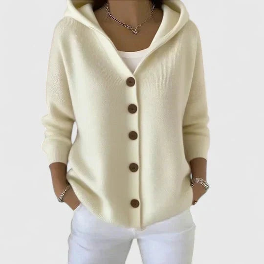 Ana | Cardigan de Malha Mulher com Capuz e Botões