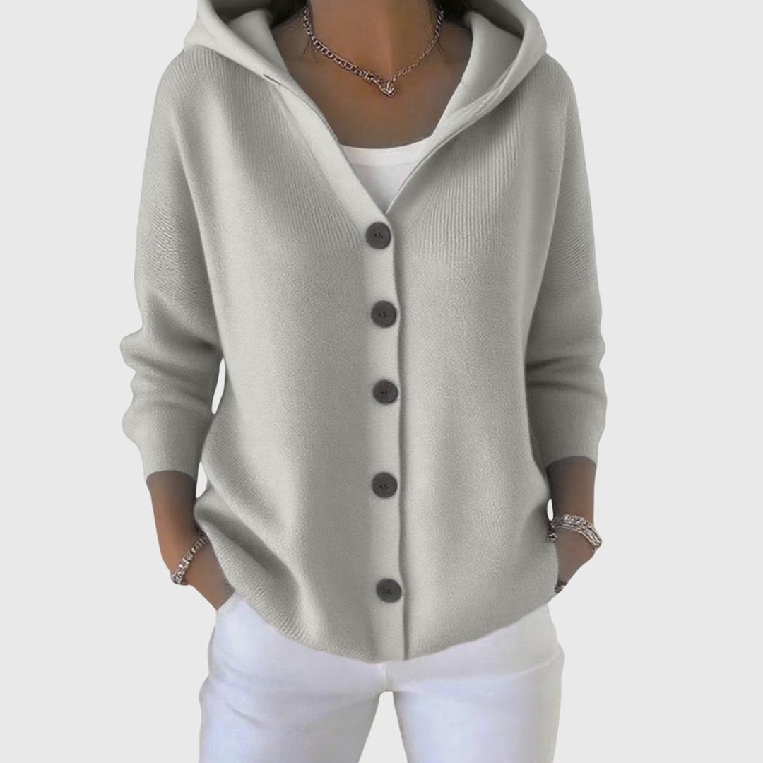 Ana | Cardigan de Malha Mulher com Capuz e Botões