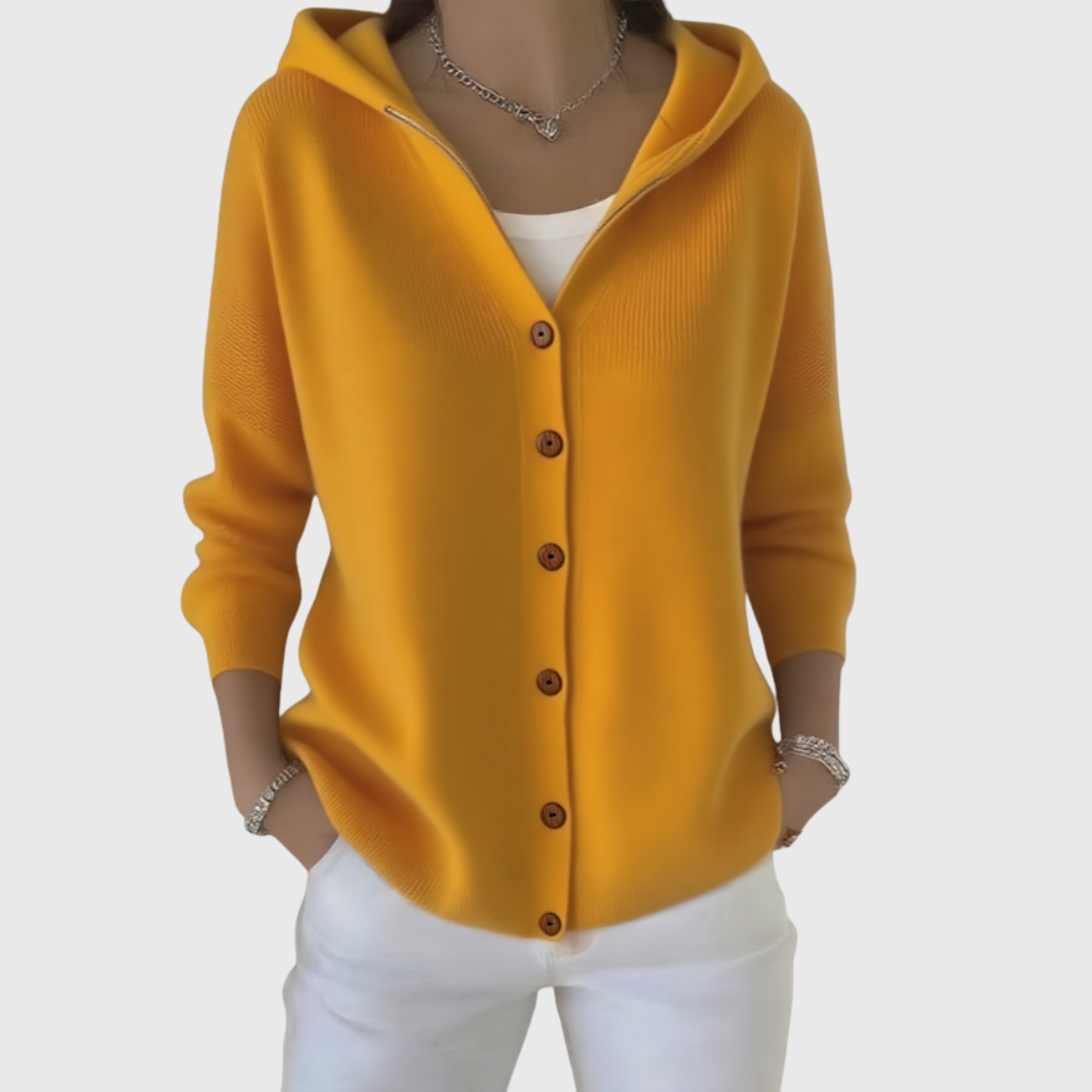 Ana | Cardigan de Malha Mulher com Capuz e Botões