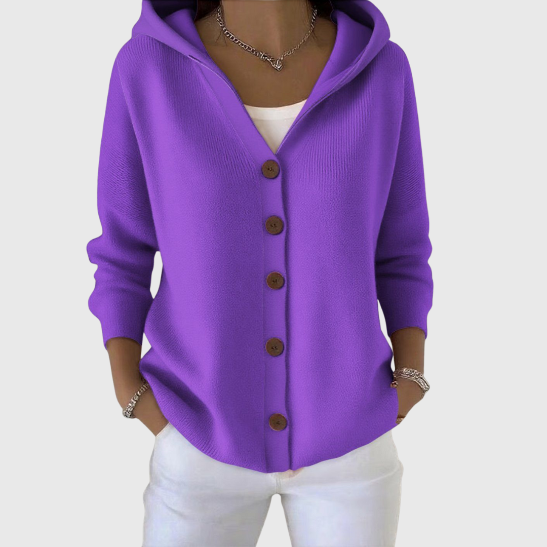 Ana | Cardigan de Malha Mulher com Capuz e Botões