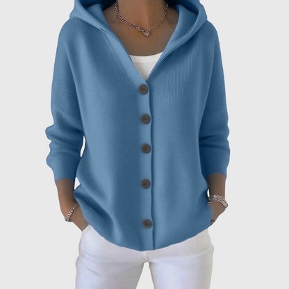 Ana | Cardigan de Malha Mulher com Capuz e Botões