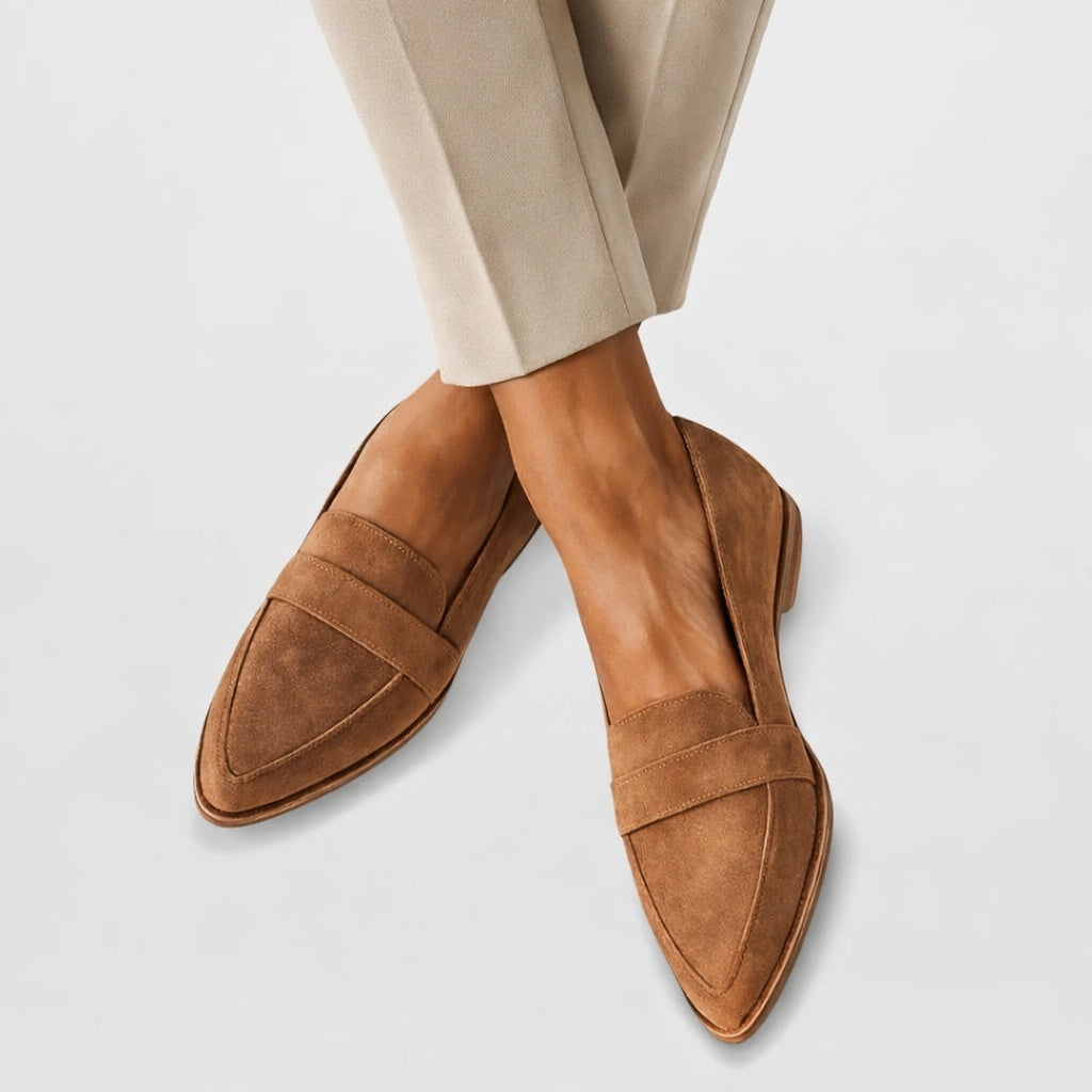 Ana | Mocassins de Camurça Mulher Bico Fino Loafers