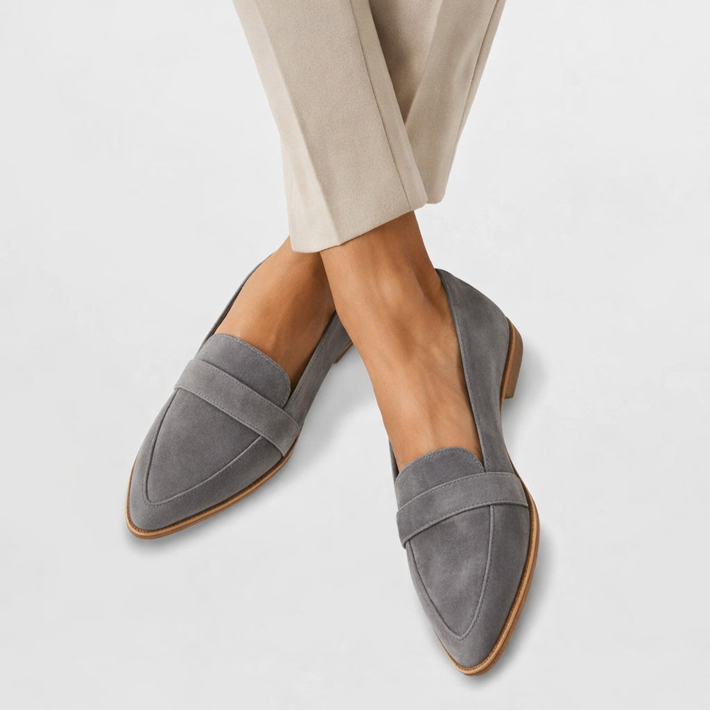 Ana | Mocassins de Camurça Mulher Bico Fino Loafers