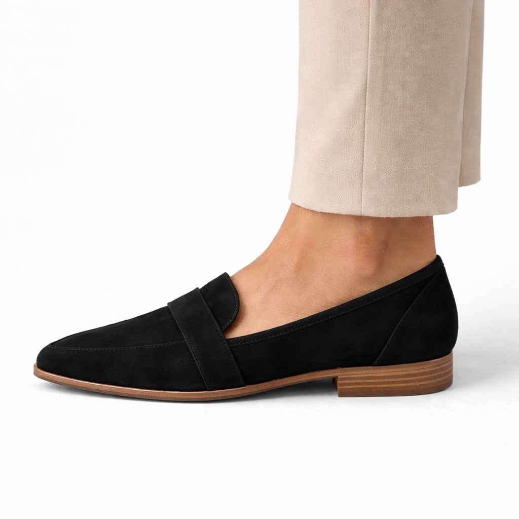 Ana | Mocassins de Camurça Mulher Bico Fino Loafers