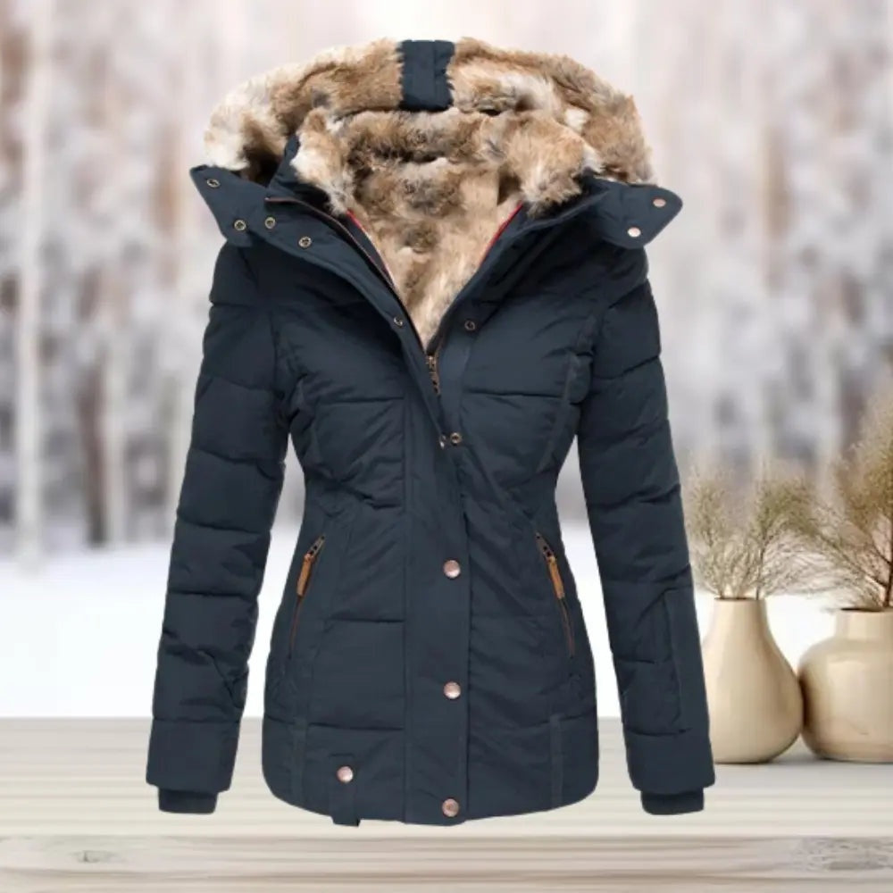 Arabella | Women's Fitted Down Puffer Jacket with Faux Fur Hood
