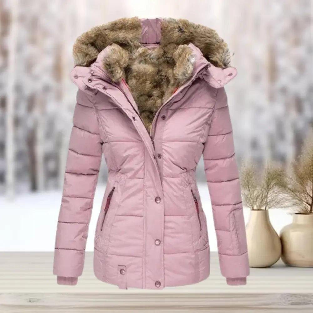 Arabella | Women's Fitted Down Puffer Jacket with Faux Fur Hood