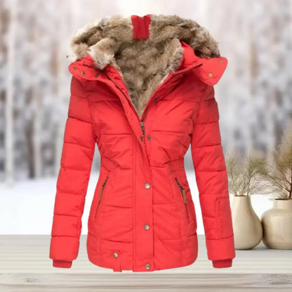 Arabella | Women's Fitted Down Puffer Jacket with Faux Fur Hood