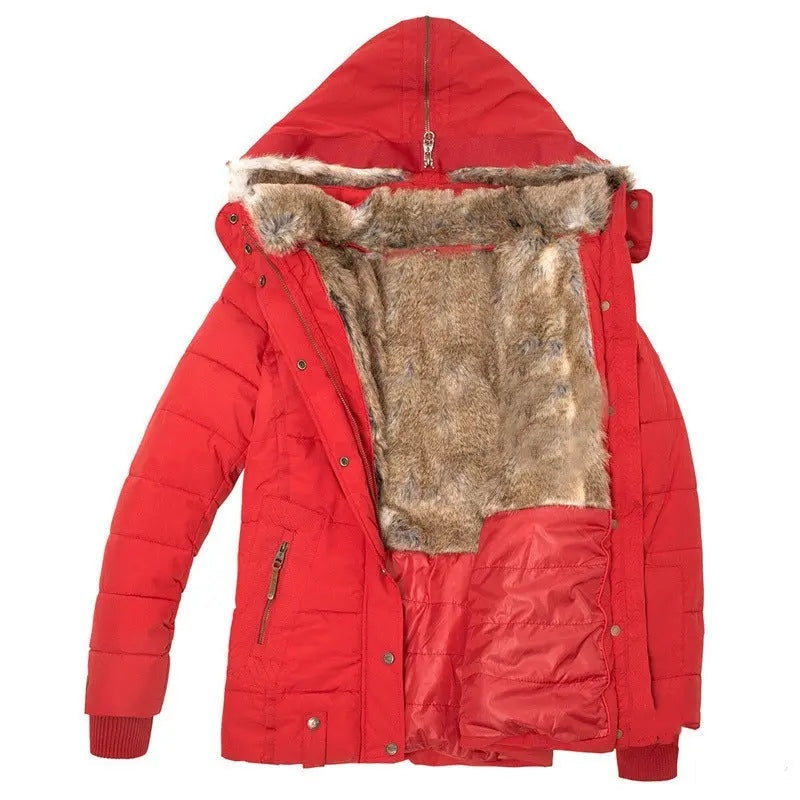 Arabella | Women's Fitted Down Puffer Jacket with Faux Fur Hood