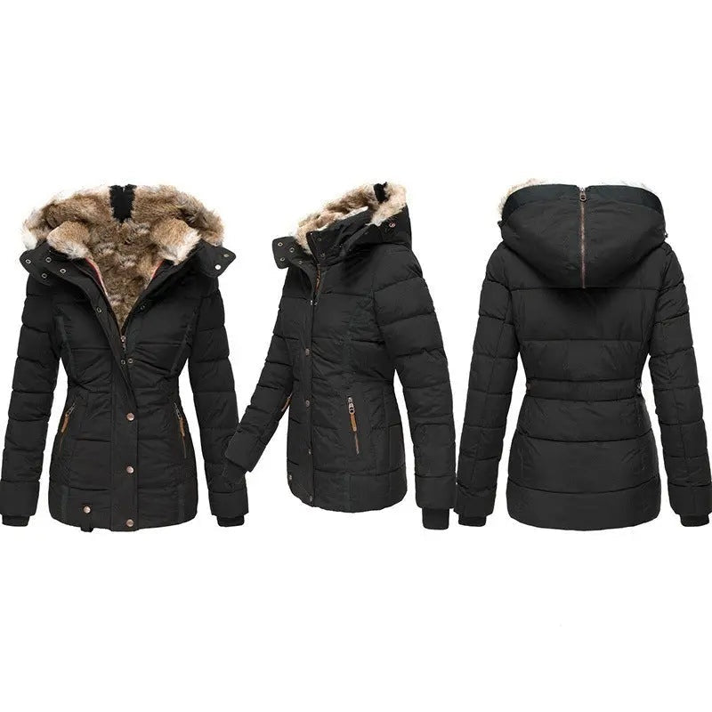 Arabella | Women's Fitted Down Puffer Jacket with Faux Fur Hood