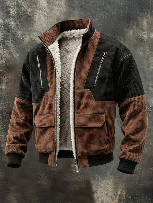 Atticus | Men's Sherpa Lined Fleece Jacket with Stand Collar