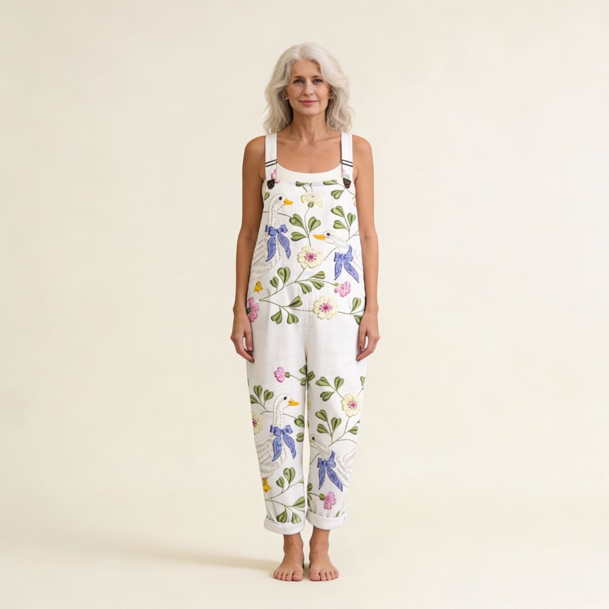 Aurora | Jardineiras Estampadas Riscas Mulher Alças Ajustáveis