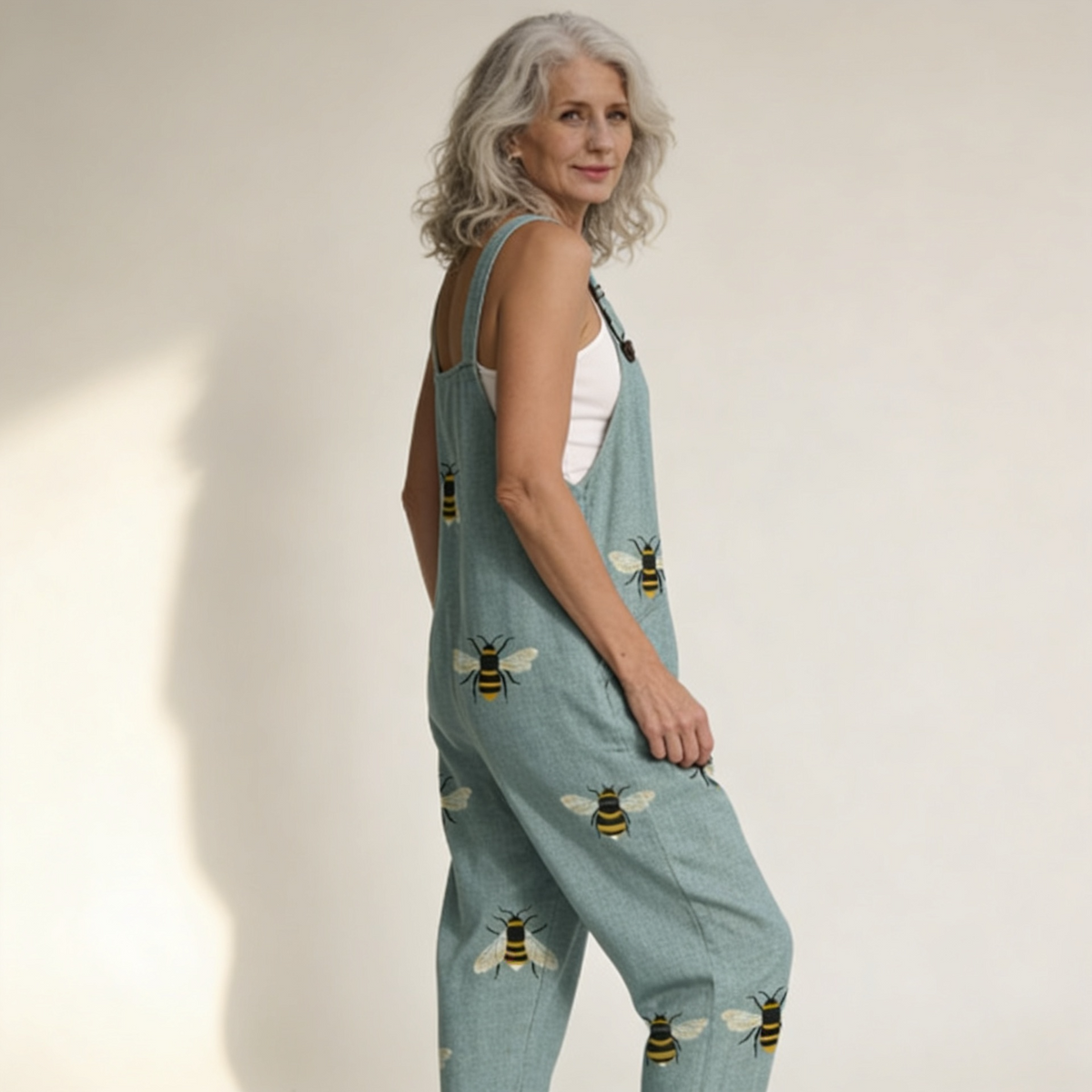 Aurora | Jardineiras Estampadas Riscas Mulher Alças Ajustáveis