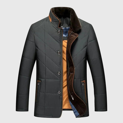 Barnaby | Men's Quilted Puffer Winter Jacket with Fur-Look Collar