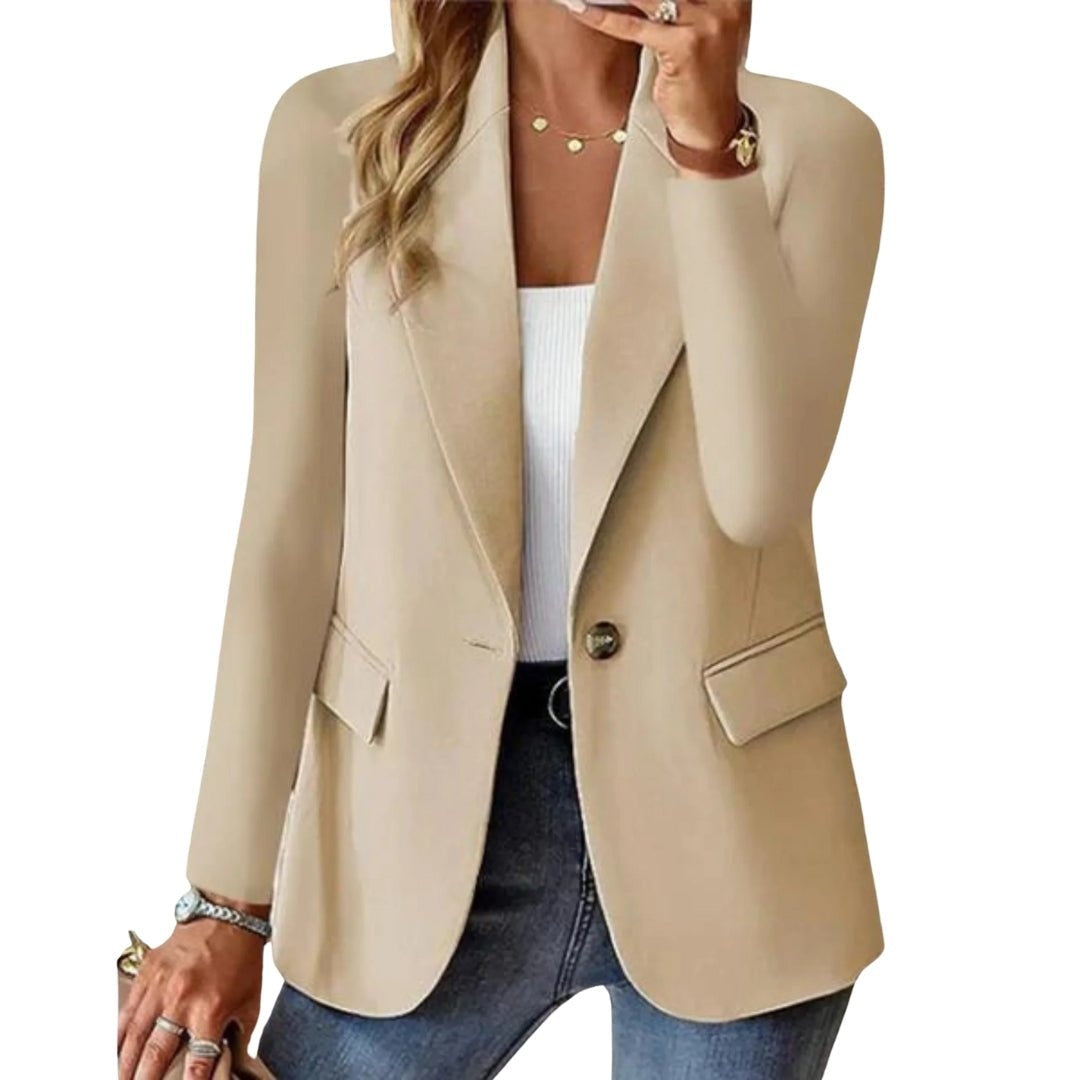 Beatriz | Blazer Mulher Manga Comprida Botão Único Bolsos