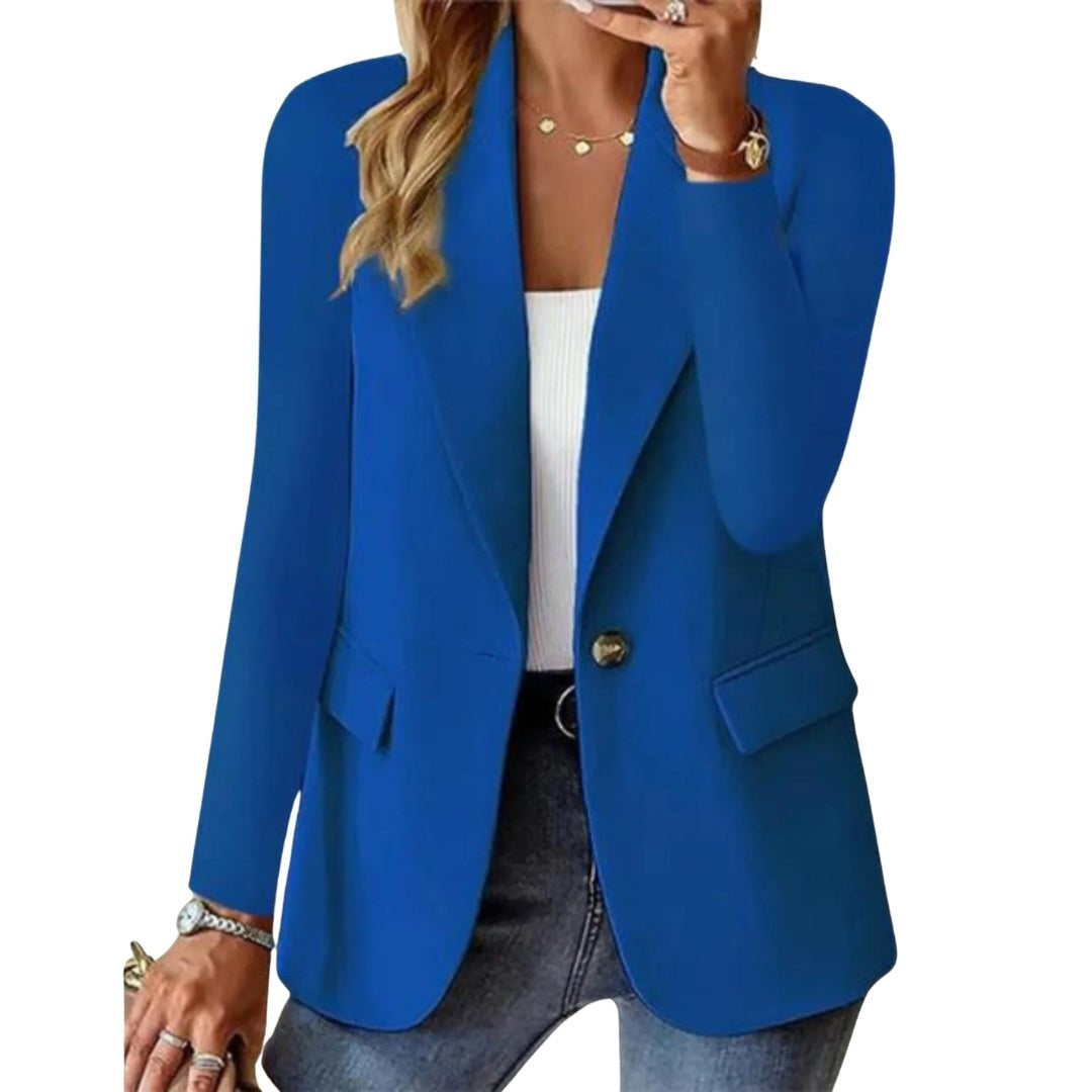Beatriz | Blazer Mulher Manga Comprida Botão Único Bolsos