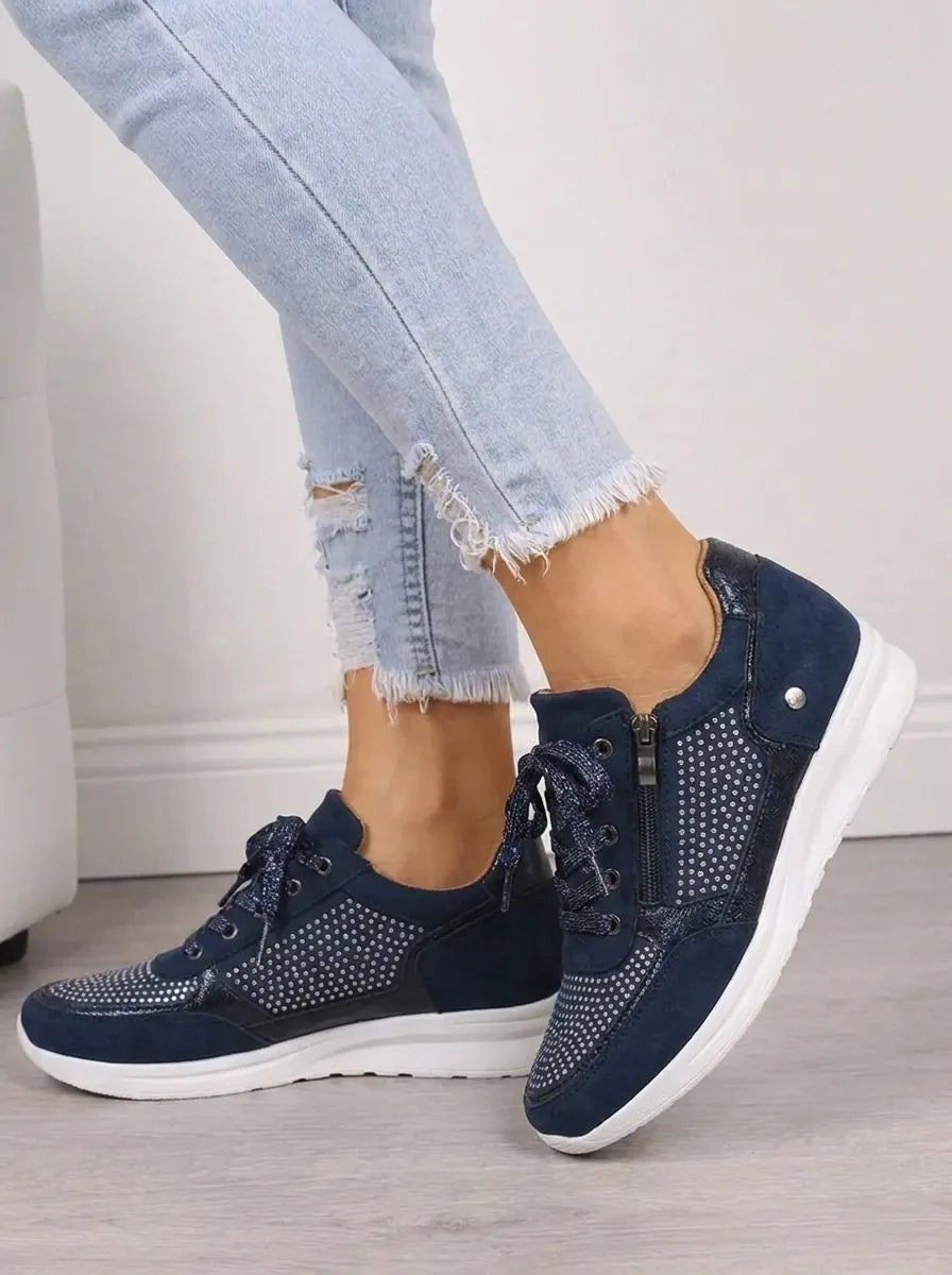 Bruna | Sneakers Mulher com Atacadores e Fecho de Correr