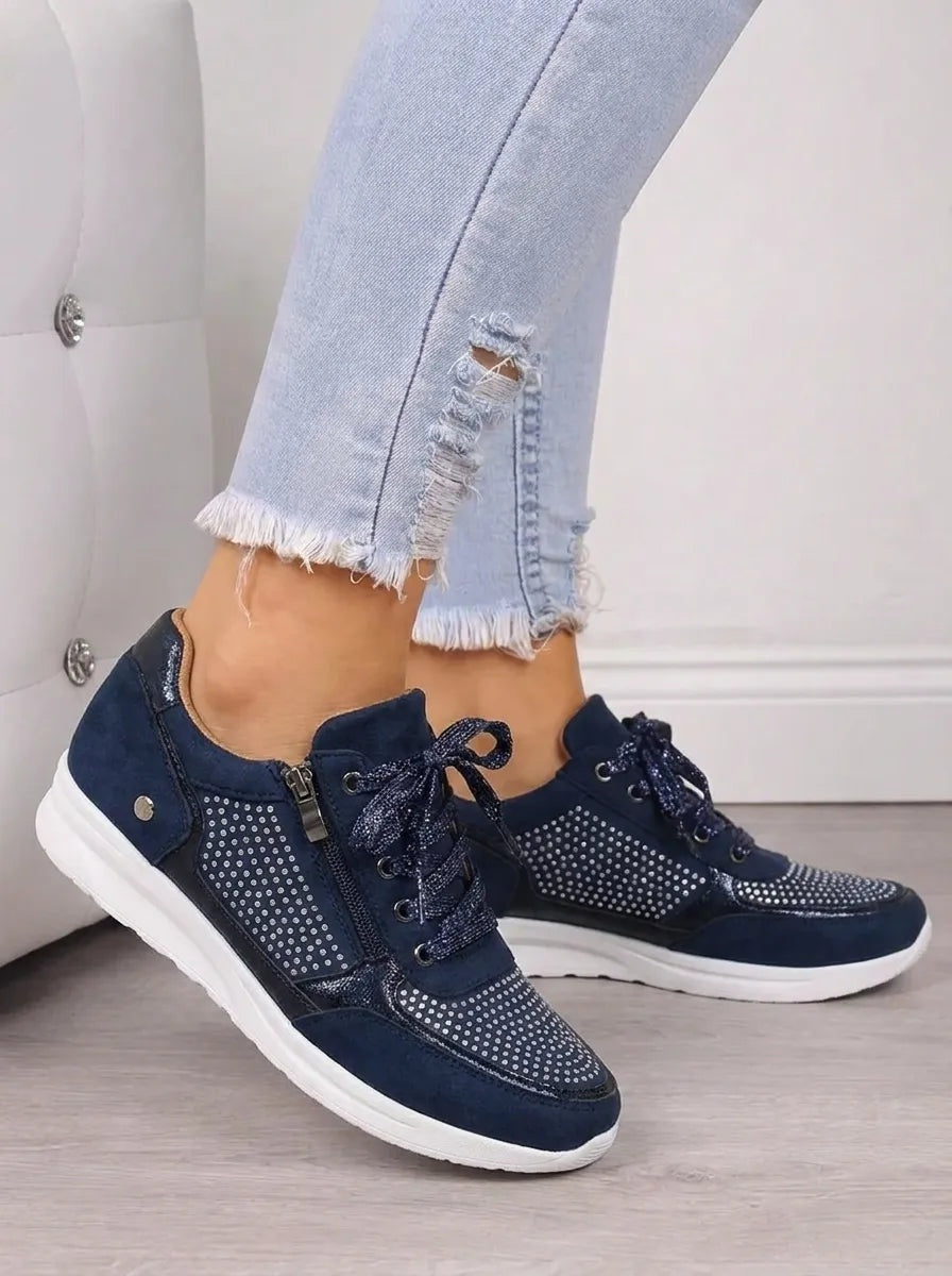 Bruna | Sneakers Mulher com Atacadores e Fecho de Correr