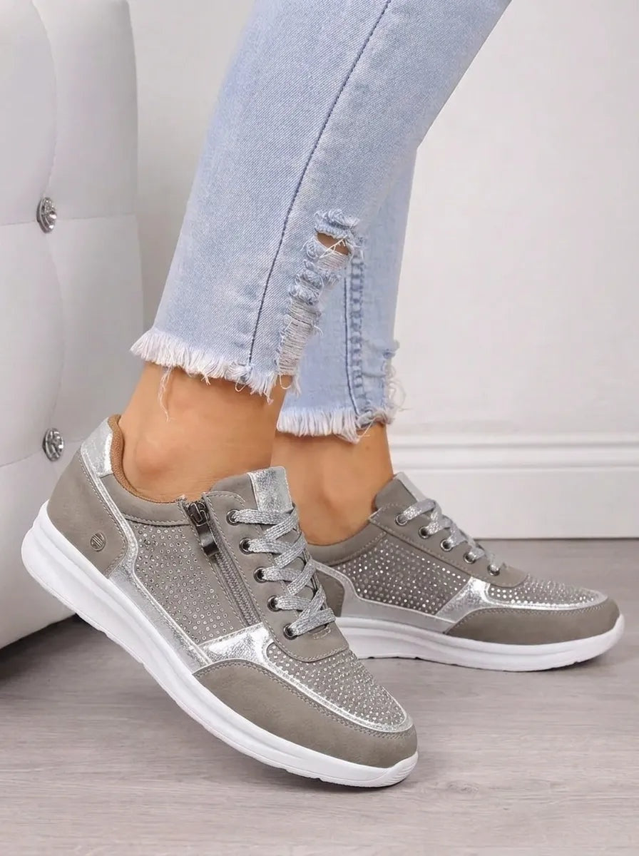 Bruna | Sneakers Mulher com Atacadores e Fecho de Correr