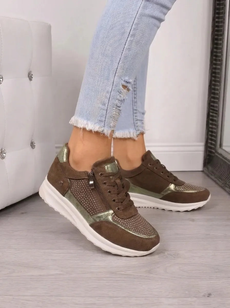 Bruna | Sneakers Mulher com Atacadores e Fecho de Correr