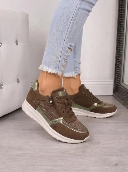Bruna | Sneakers Mulher com Atacadores e Fecho de Correr