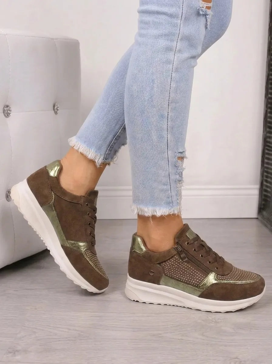 Bruna | Sneakers Mulher com Atacadores e Fecho de Correr