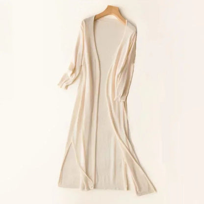 Carla | Cardigan Longo de Malha Mulher Frente Aberta