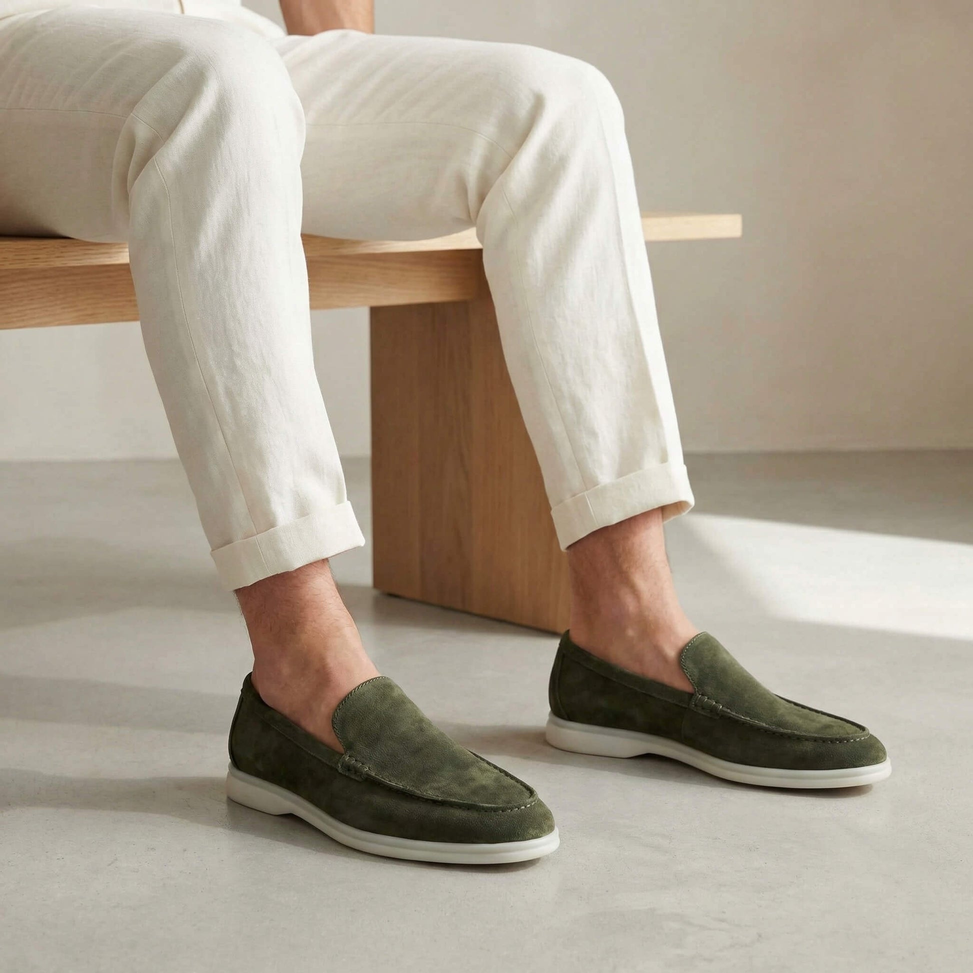 Carlos | Mocassins de Camurça Homem Sola Leve